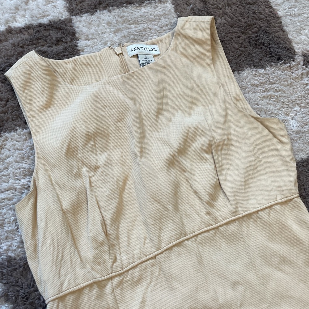 VTG ⏰ ANN TAYLOR pastel yellow a line mini dress - Picture 5 of 8